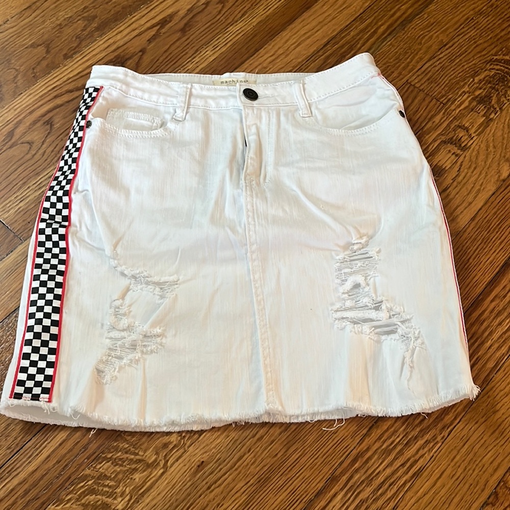 WHITE DENIM SKIRT